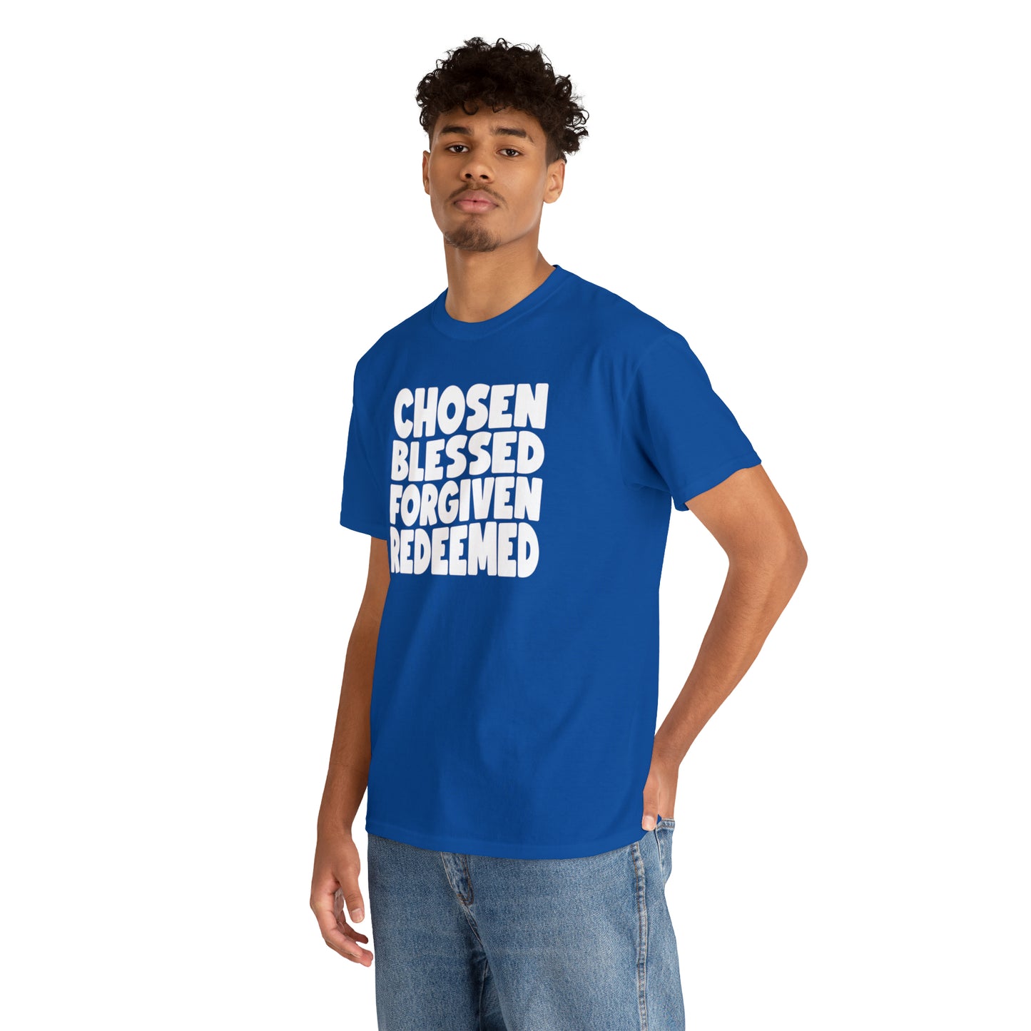 CHOSEN BLESSED FORGIVEN REDEEMED - DRK TEE