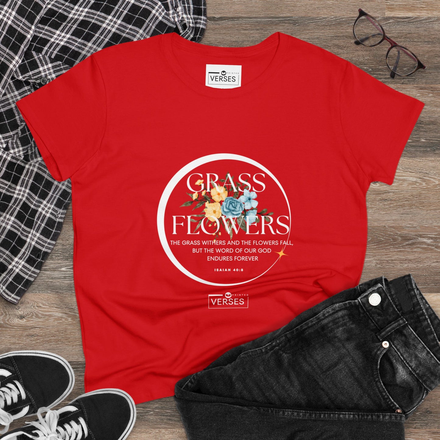 GRASS AND FLOWERS - LADIES DRK TEE
