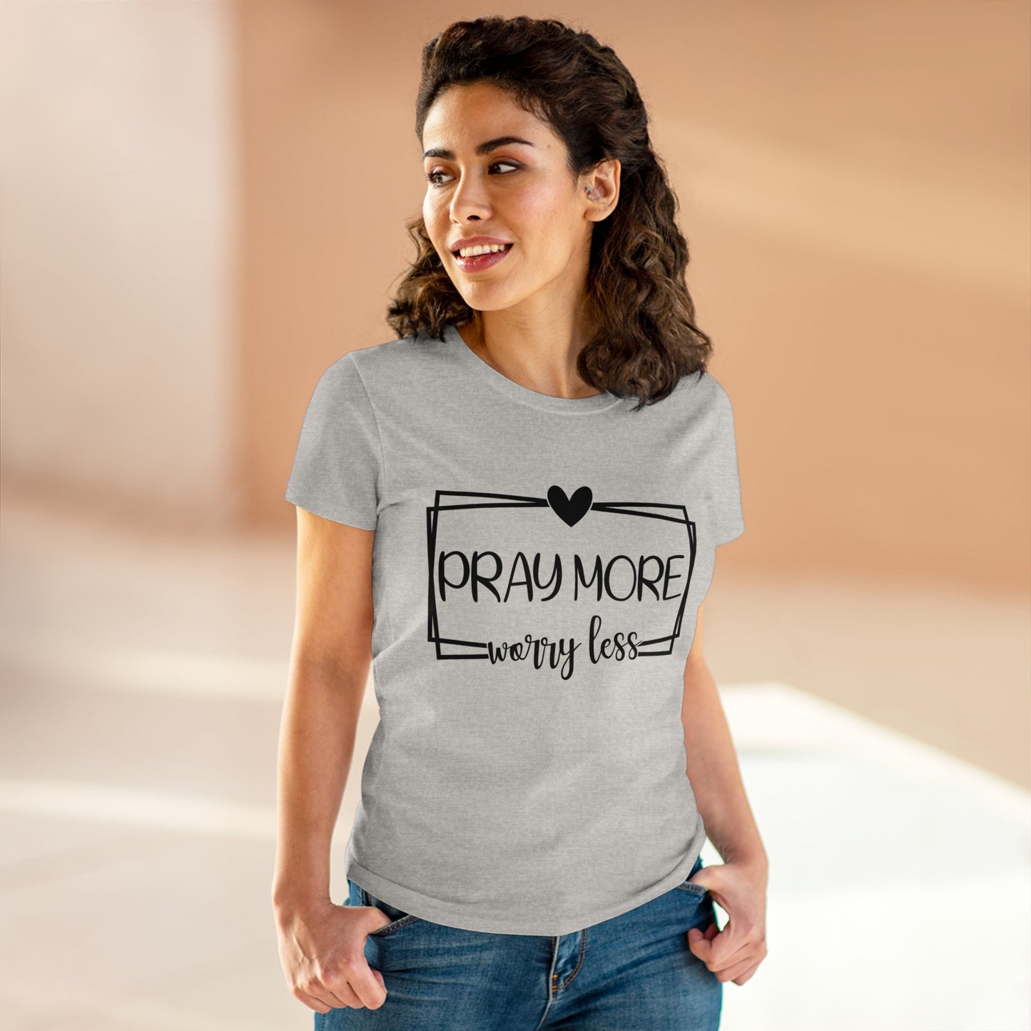 PRAY MORE WORRY LESS - LADIES COTTON TEE