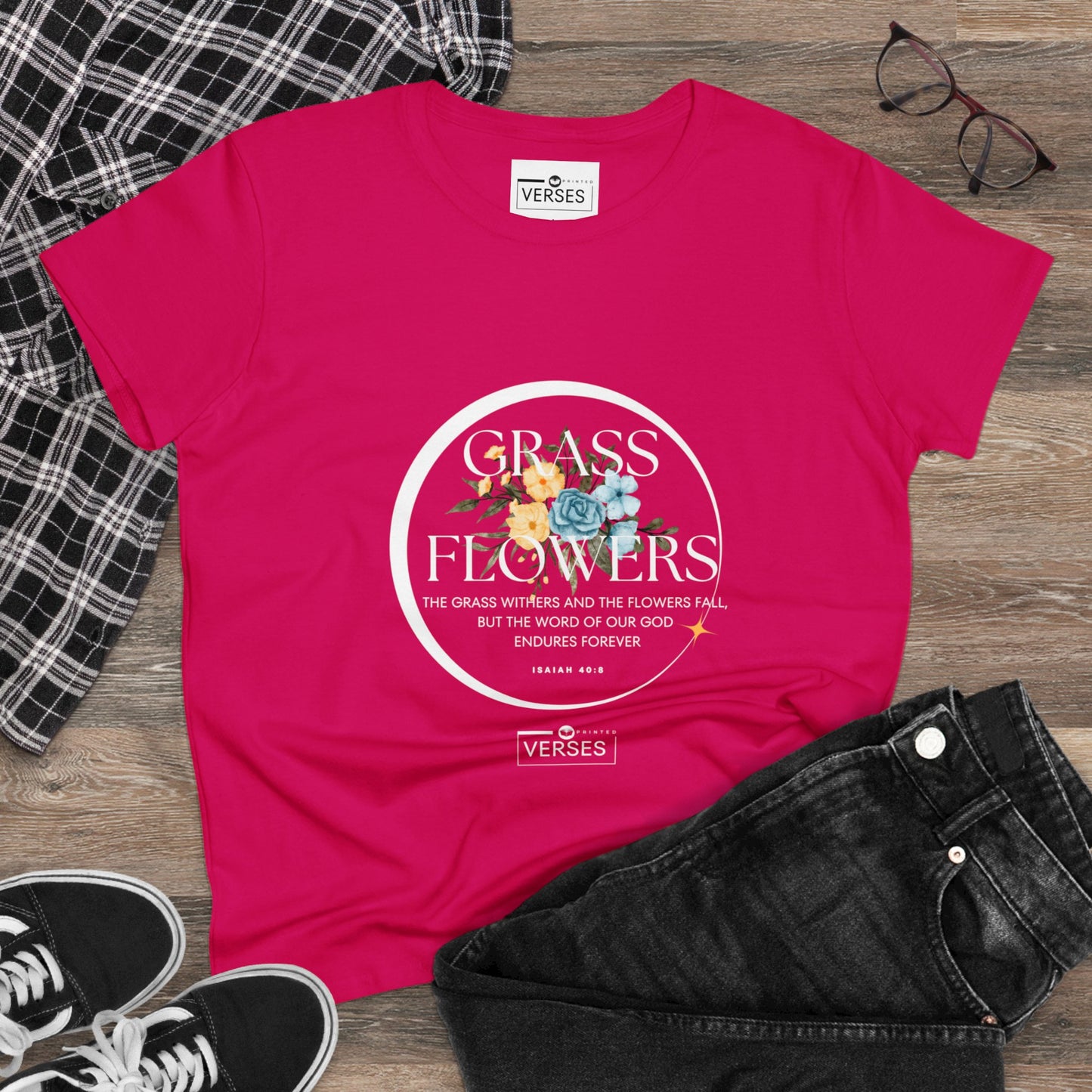 GRASS AND FLOWERS - LADIES DRK TEE