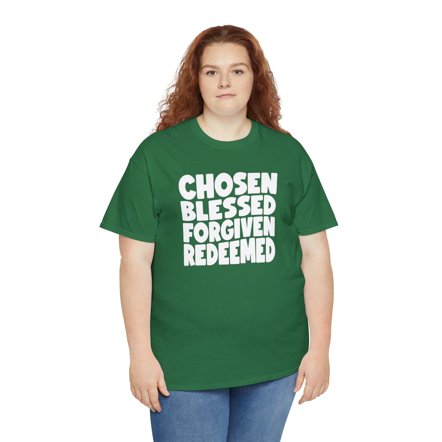 CHOSEN BLESSED FORGIVEN REDEEMED - DRK TEE