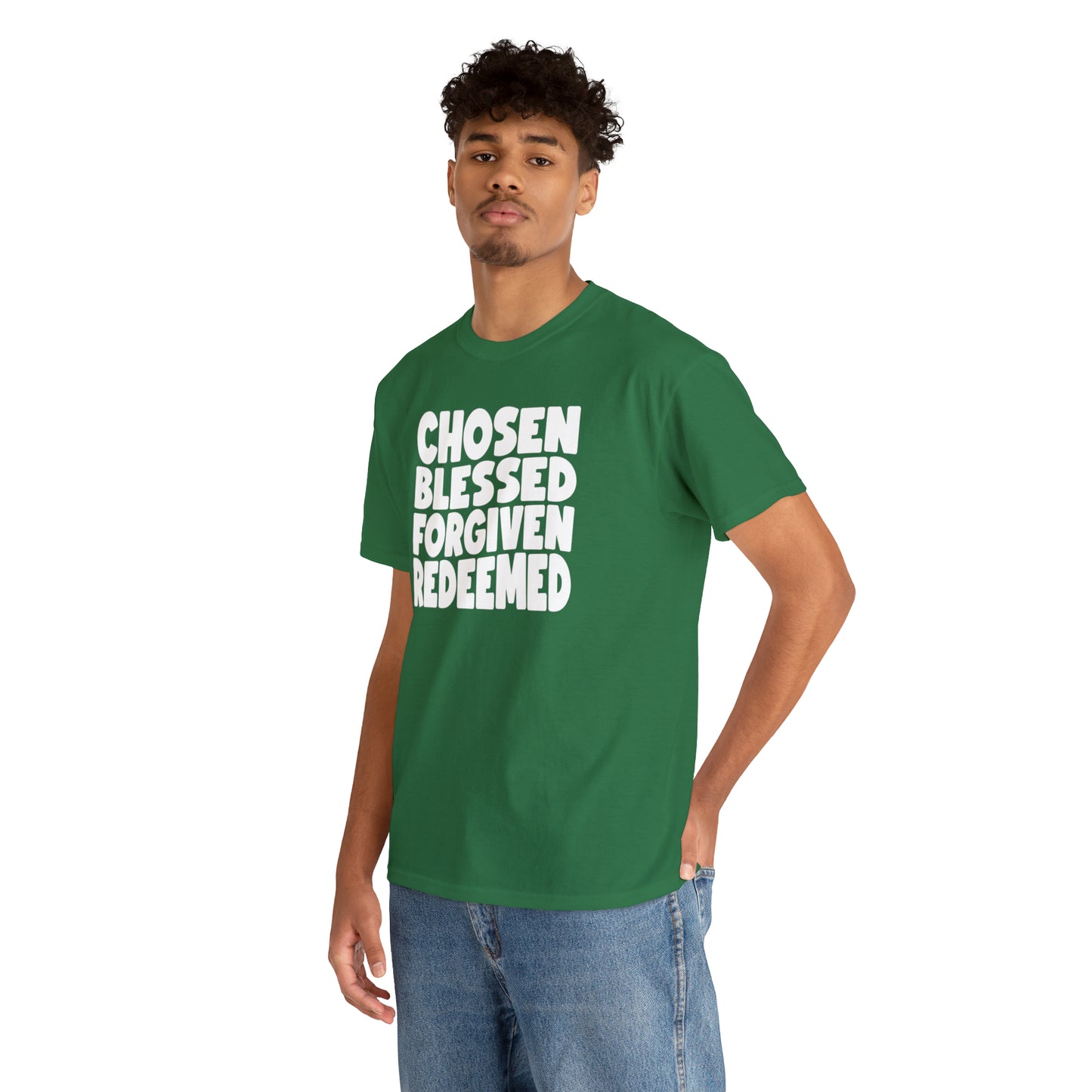 CHOSEN BLESSED FORGIVEN REDEEMED - DRK TEE