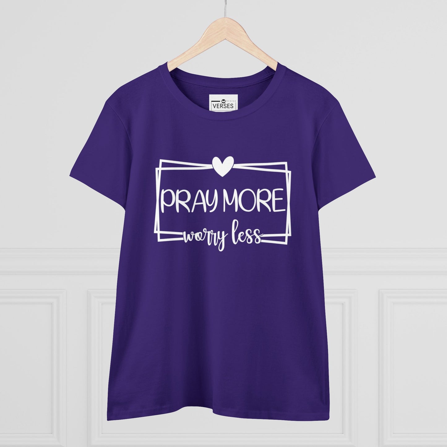 PRAY MORE WORRY LESS - LADIES DRK TEE