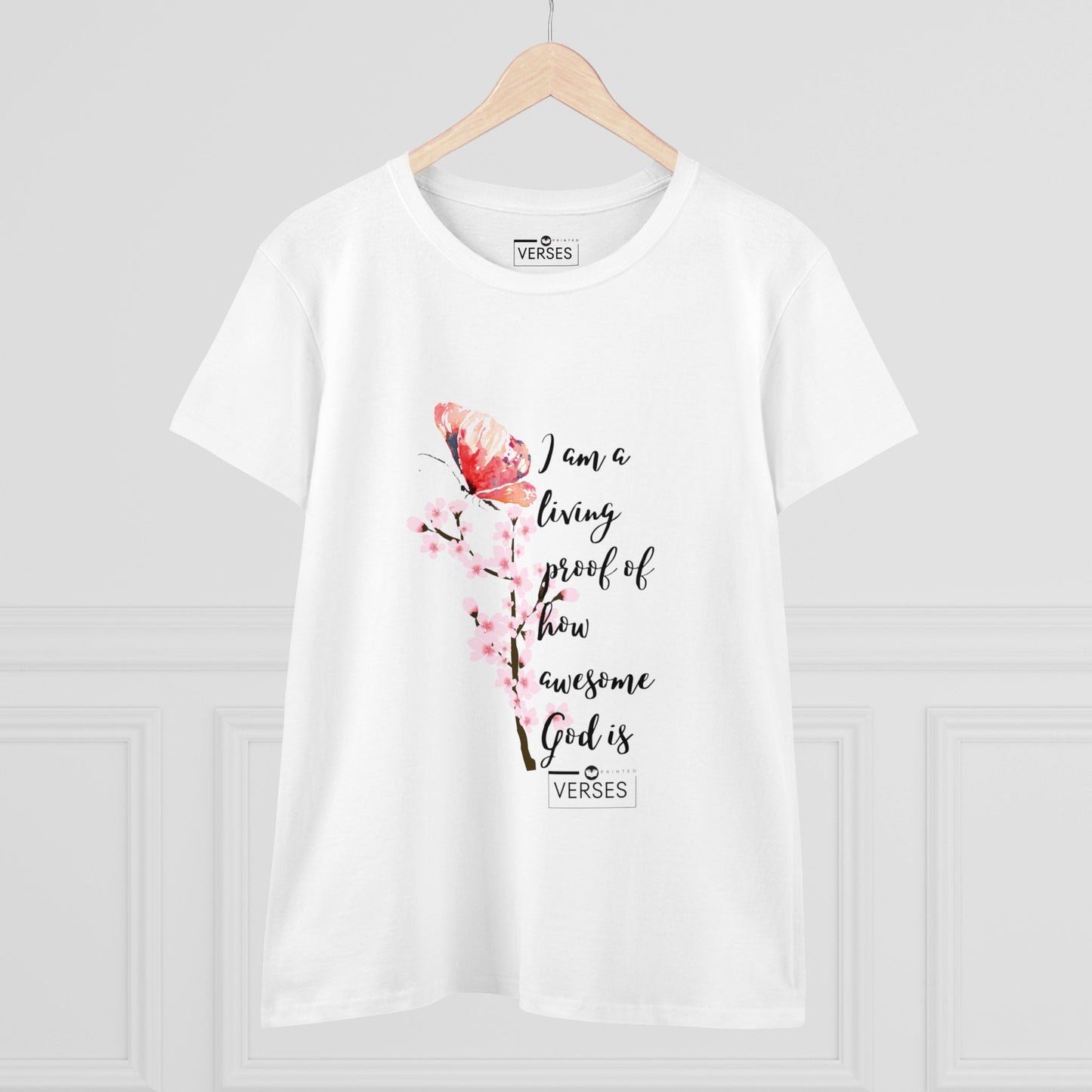 I AM A LIVING PROOF HOW AWESOME GOD IS - LADIES COTTON TEE
