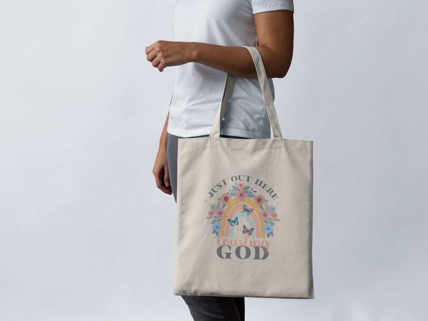 JUST OUT HERE TRUSTING GOD - PROMISEKEEPER TOTES