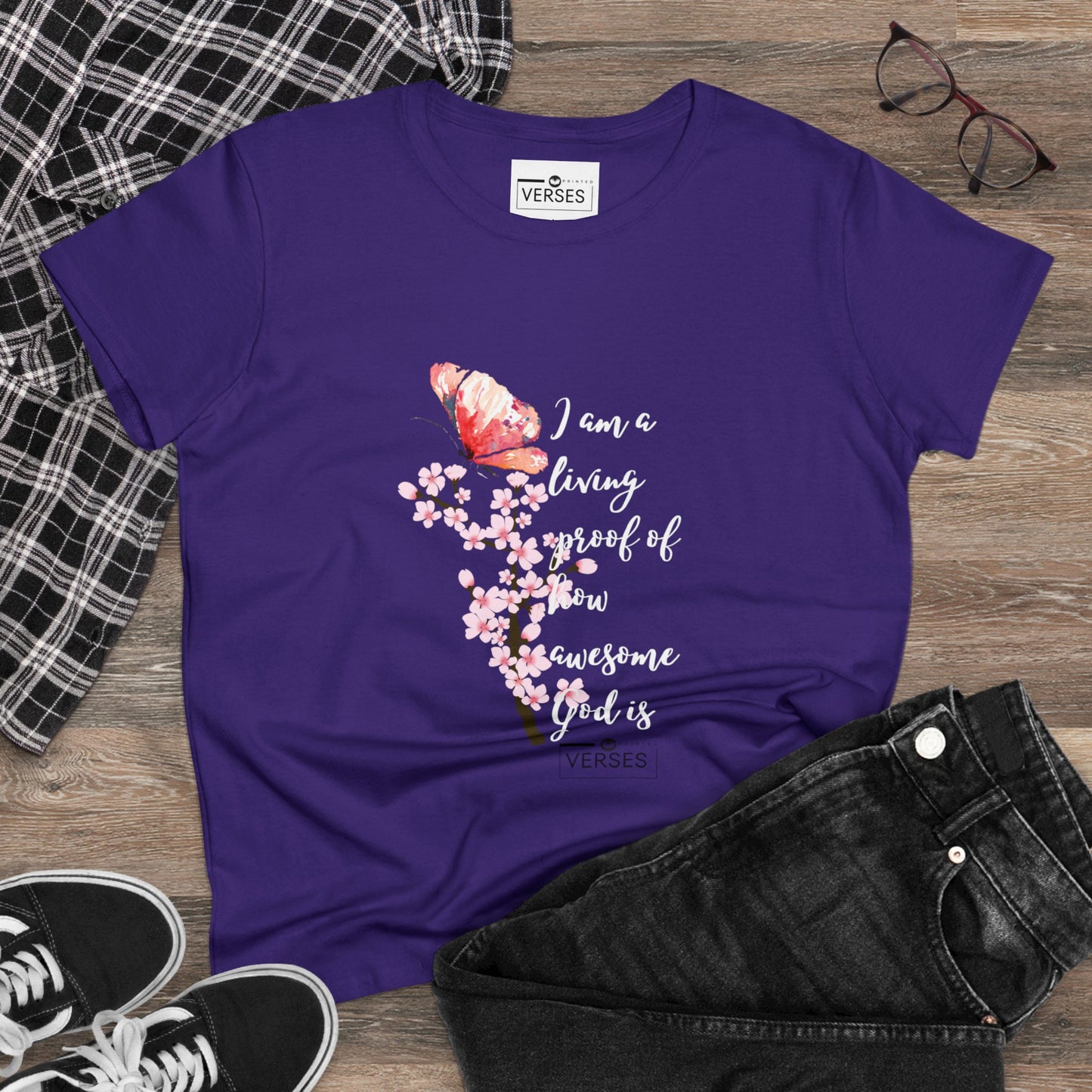 I AM A LIVING PROOF HOW AWESOME GOD IS - LADIES DRK TEE